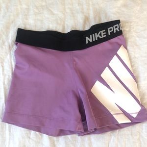 Purple Nike Pro Shorts